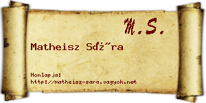 Matheisz Sára névjegykártya