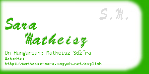 sara matheisz business card